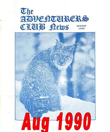 August 1990 Adventurers Club News Cover